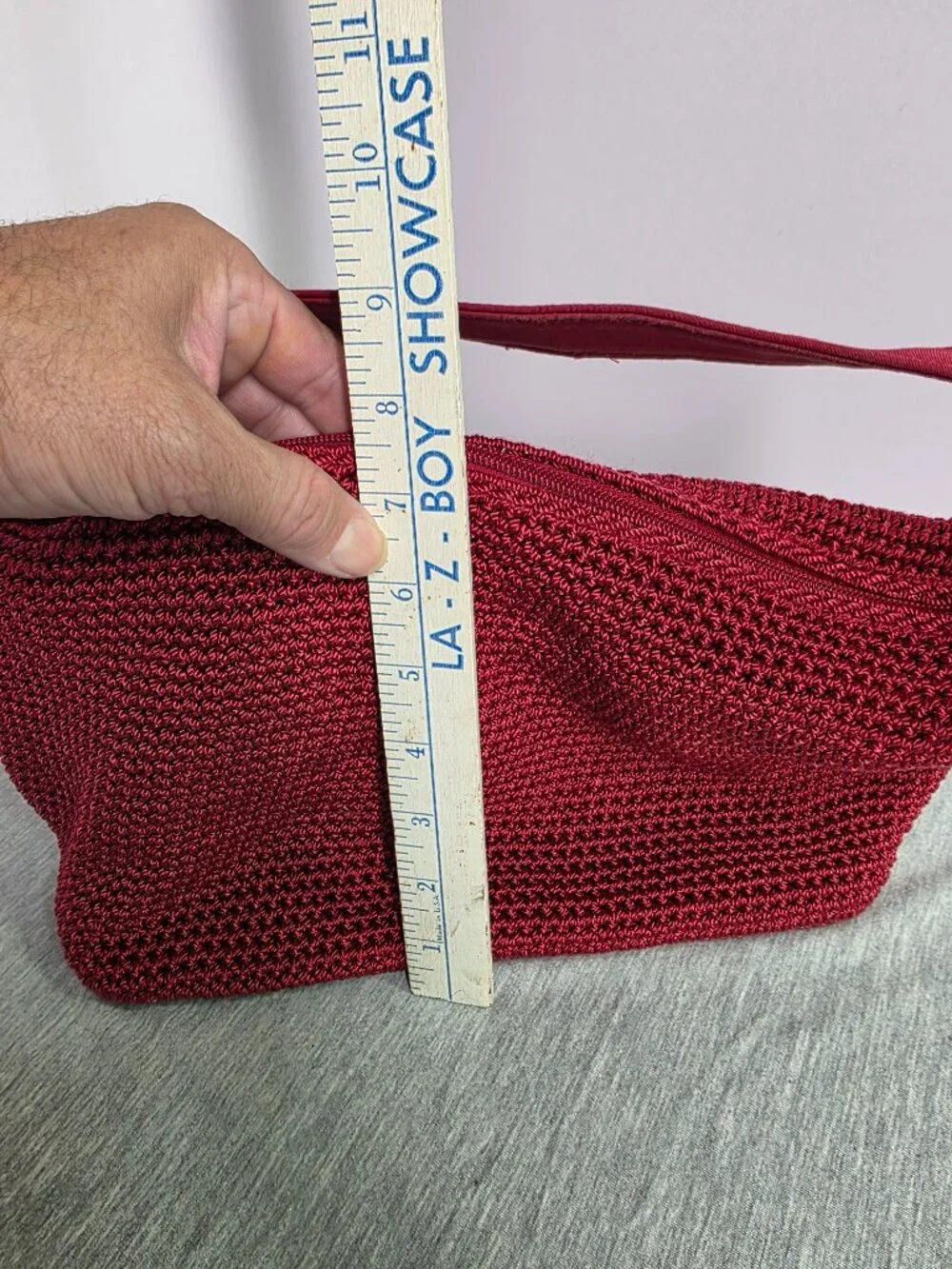 The Sak Crochet Hobo Bag Burgundy Red Shoulder Purse